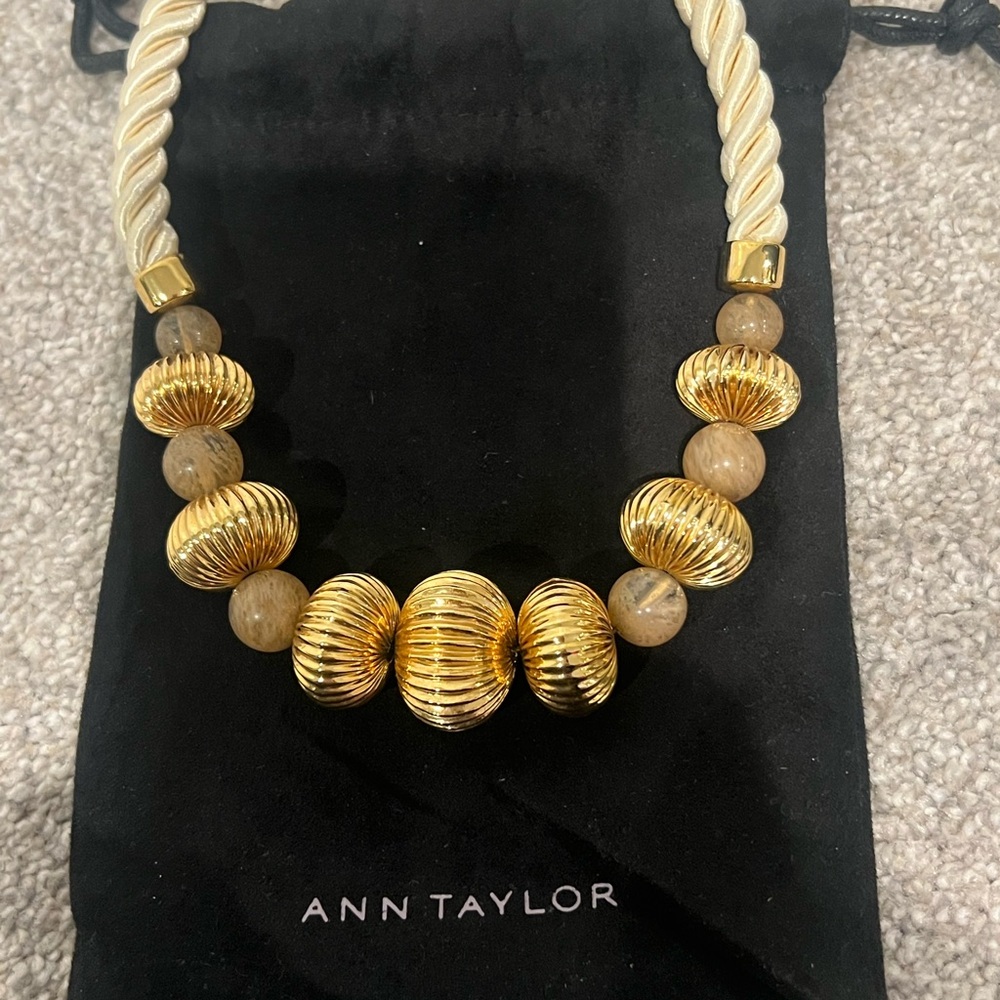 Ann Taylor Gold and Brown Statement Necklace